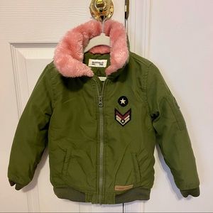 🔥 3/$30- Buffalo Green Jacket 4T girls- trendy - cool - military style - zip